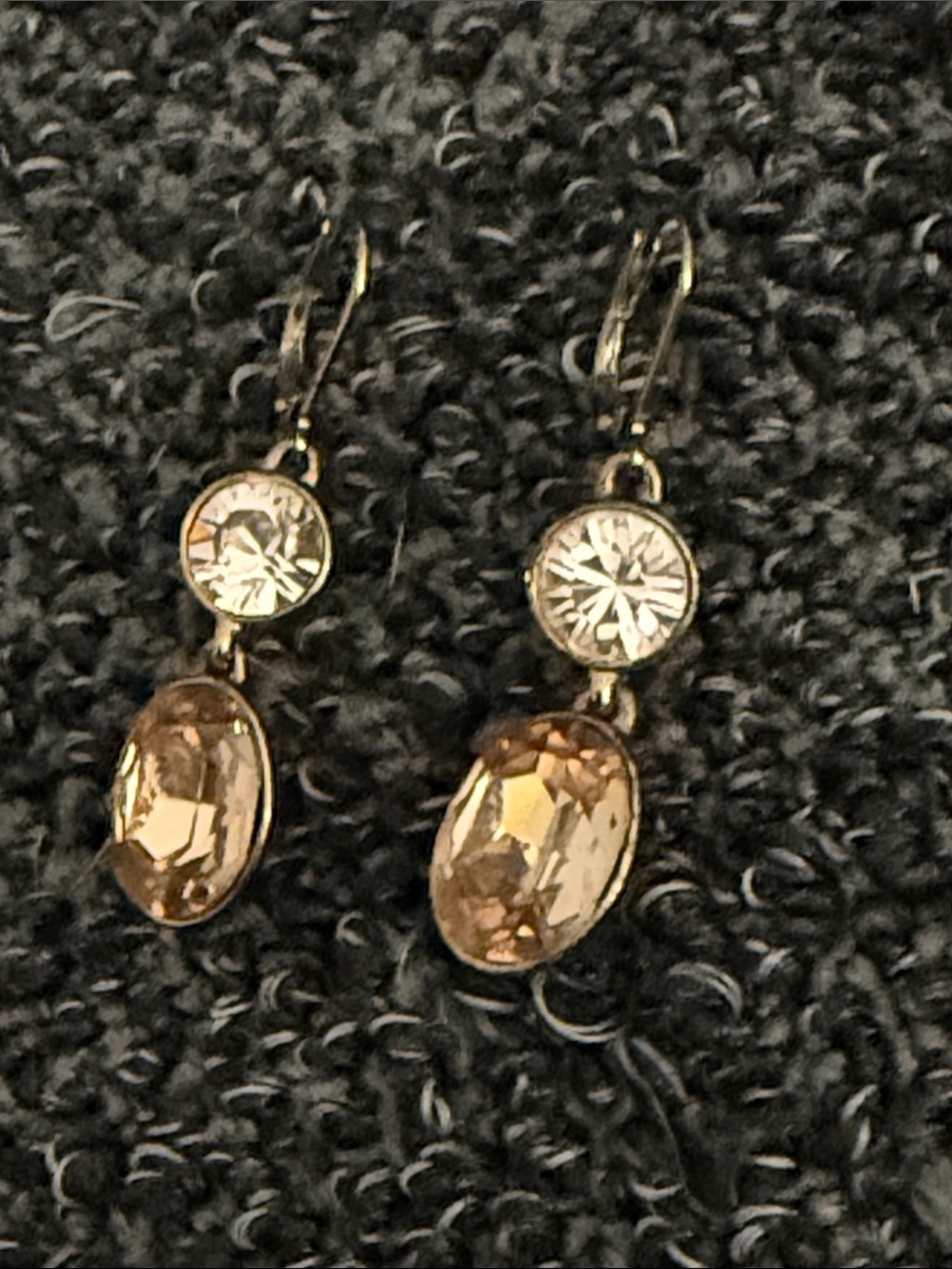 Givenchy Gold-Tone Champagne and Clear Drop Earrings